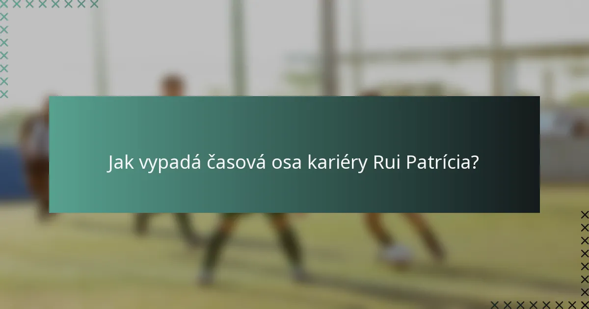 Jak vypadá časová osa kariéry Rui Patrícia?