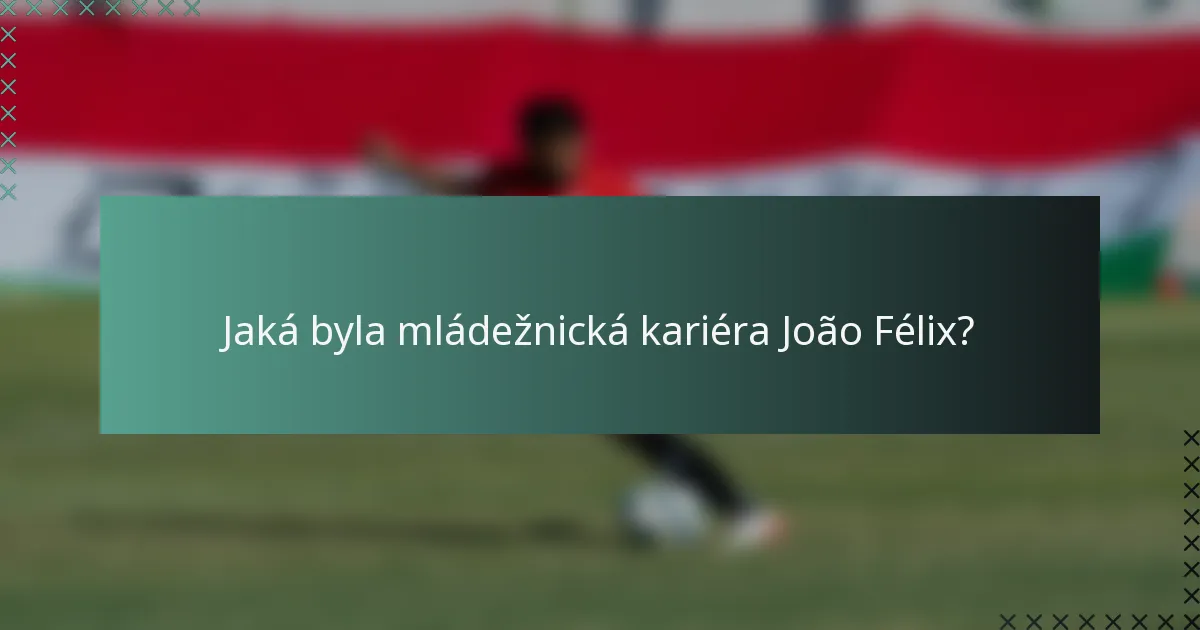Jaká byla mládežnická kariéra João Félix?